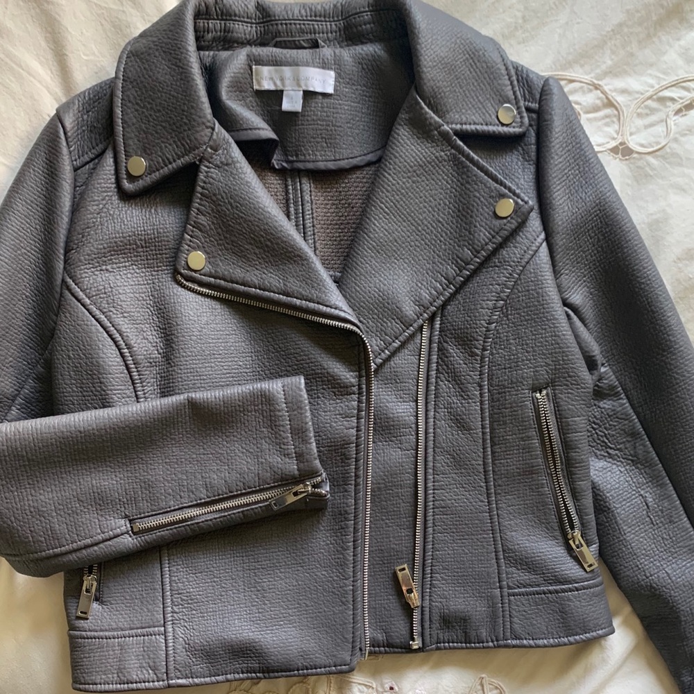 Grey Leather Jacket